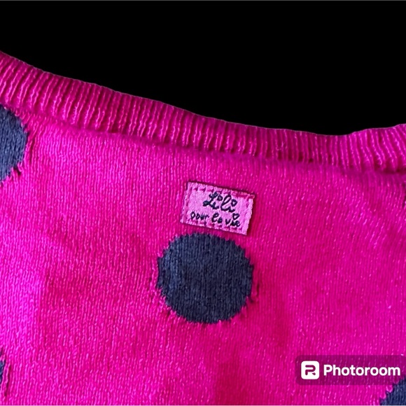 NWT - New Hot Pink / Black Polka Dot Cerise Cardigan - Picture 4 of 9